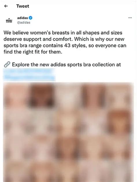 adidas breast tweets|Adidas bare breast tweet pushes sports bras to women of all .